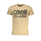 Cavalli Class Beige Cotton T-Shirt -   -  Cavalli Class.